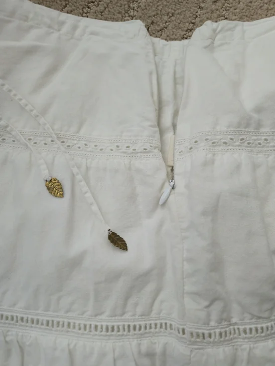 American Eagle Skirt Eyelet Tiered Fairy 0 Feathers Boho Vintage Y2k Scallop Hem - Picture 2 of 13